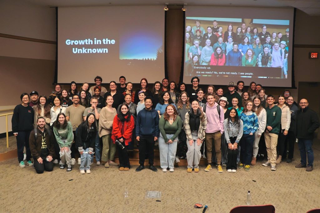 Rach with a full room of attendees after her talk, Growth in the Unknown